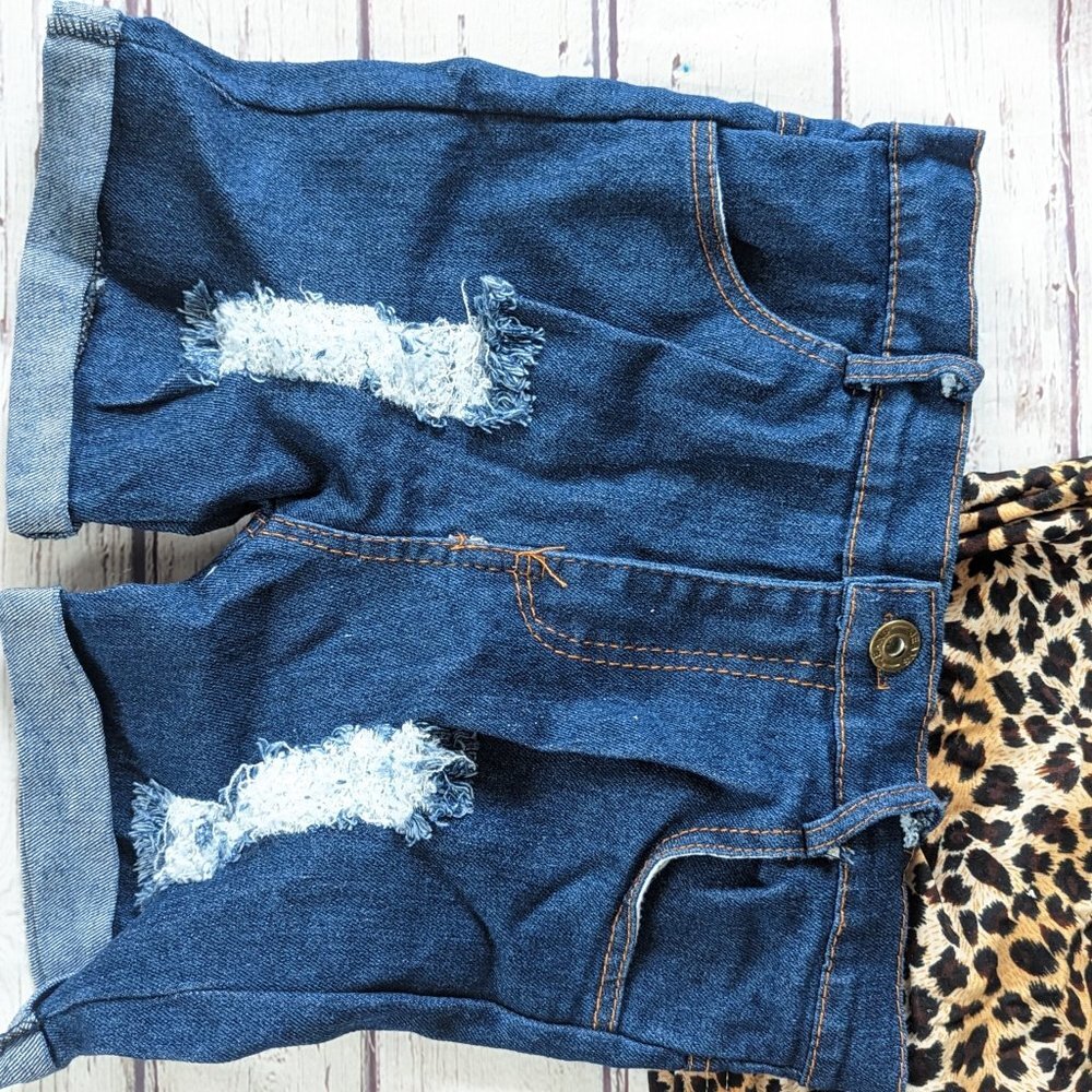 Leopard Print Toddler Summer Shorts Outfit Size 6 NWT - Picture 2 of 6